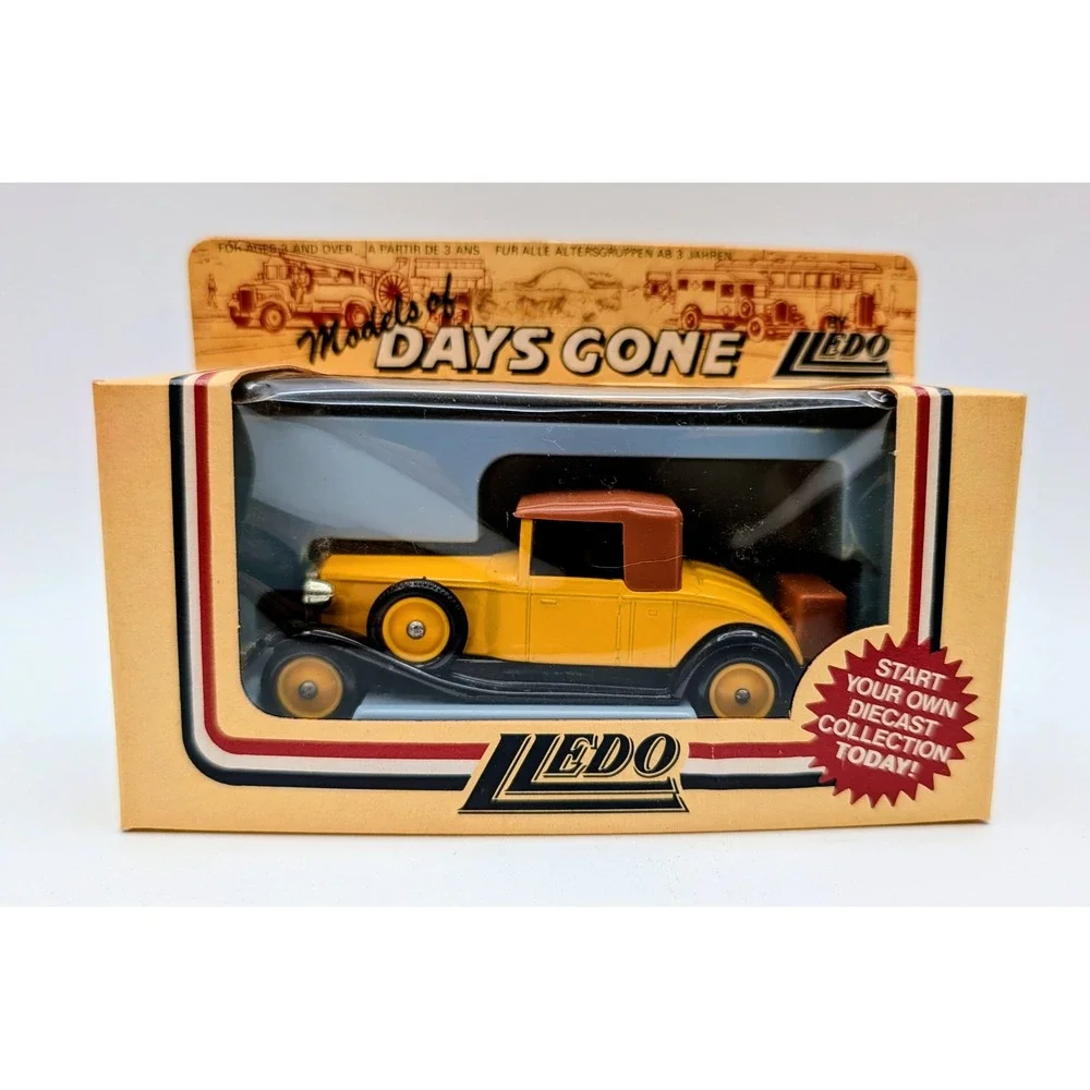 Lledo Models of Days Gone Diecast Car Set Yellow Taxi and Coupe Made in England